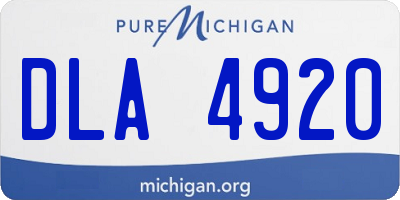 MI license plate DLA4920