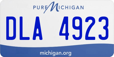 MI license plate DLA4923