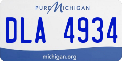 MI license plate DLA4934