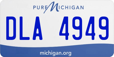 MI license plate DLA4949