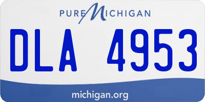 MI license plate DLA4953