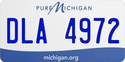 MI license plate DLA4972