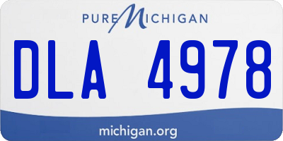 MI license plate DLA4978