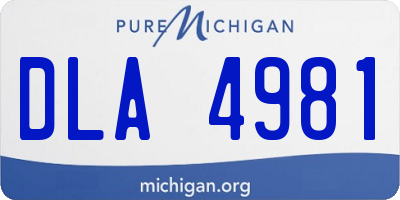 MI license plate DLA4981