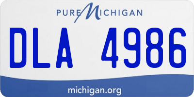 MI license plate DLA4986