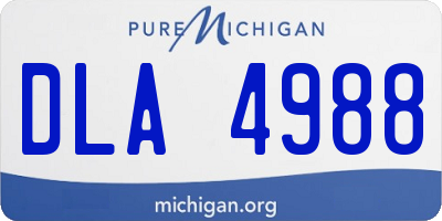 MI license plate DLA4988