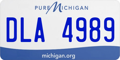 MI license plate DLA4989
