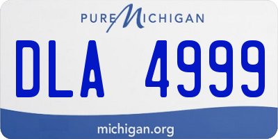 MI license plate DLA4999