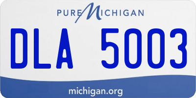 MI license plate DLA5003