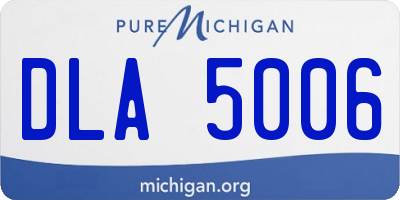 MI license plate DLA5006