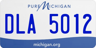 MI license plate DLA5012