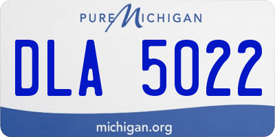 MI license plate DLA5022