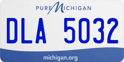 MI license plate DLA5032
