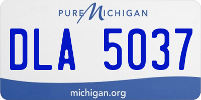 MI license plate DLA5037