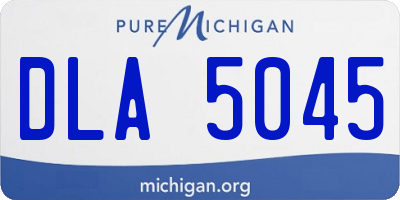 MI license plate DLA5045