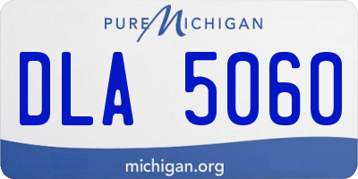 MI license plate DLA5060