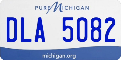 MI license plate DLA5082