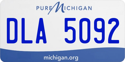 MI license plate DLA5092