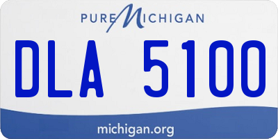 MI license plate DLA5100