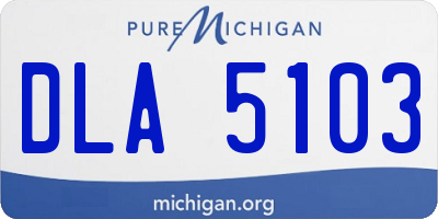 MI license plate DLA5103