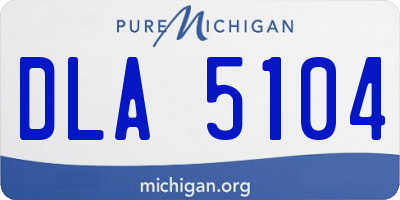 MI license plate DLA5104