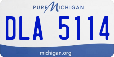 MI license plate DLA5114