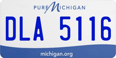 MI license plate DLA5116