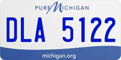 MI license plate DLA5122