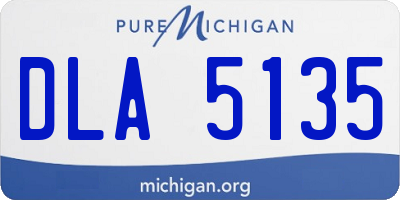 MI license plate DLA5135
