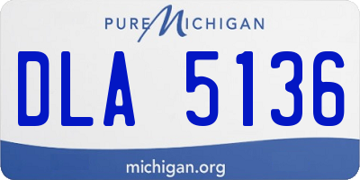 MI license plate DLA5136