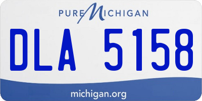 MI license plate DLA5158