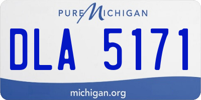 MI license plate DLA5171