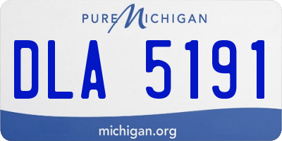MI license plate DLA5191