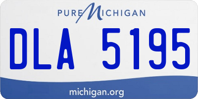 MI license plate DLA5195
