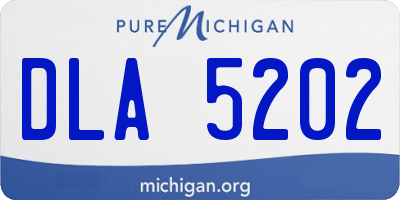 MI license plate DLA5202