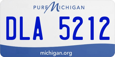 MI license plate DLA5212
