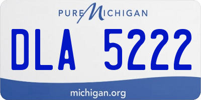 MI license plate DLA5222