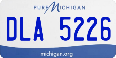 MI license plate DLA5226