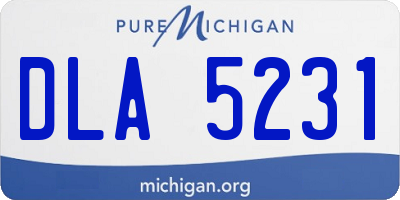 MI license plate DLA5231