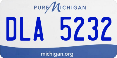 MI license plate DLA5232