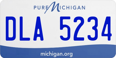 MI license plate DLA5234