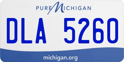MI license plate DLA5260