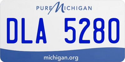 MI license plate DLA5280