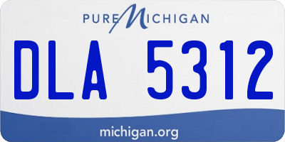 MI license plate DLA5312