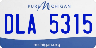 MI license plate DLA5315