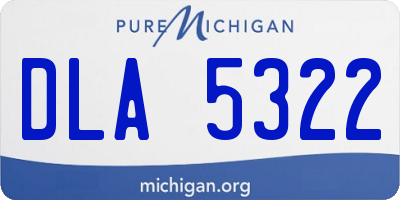 MI license plate DLA5322