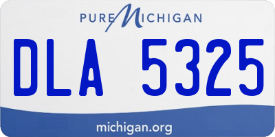 MI license plate DLA5325
