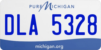 MI license plate DLA5328