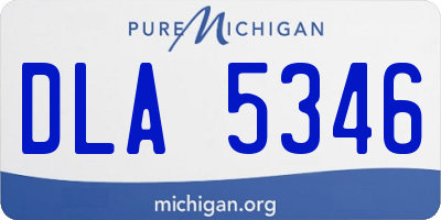 MI license plate DLA5346