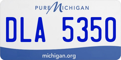 MI license plate DLA5350